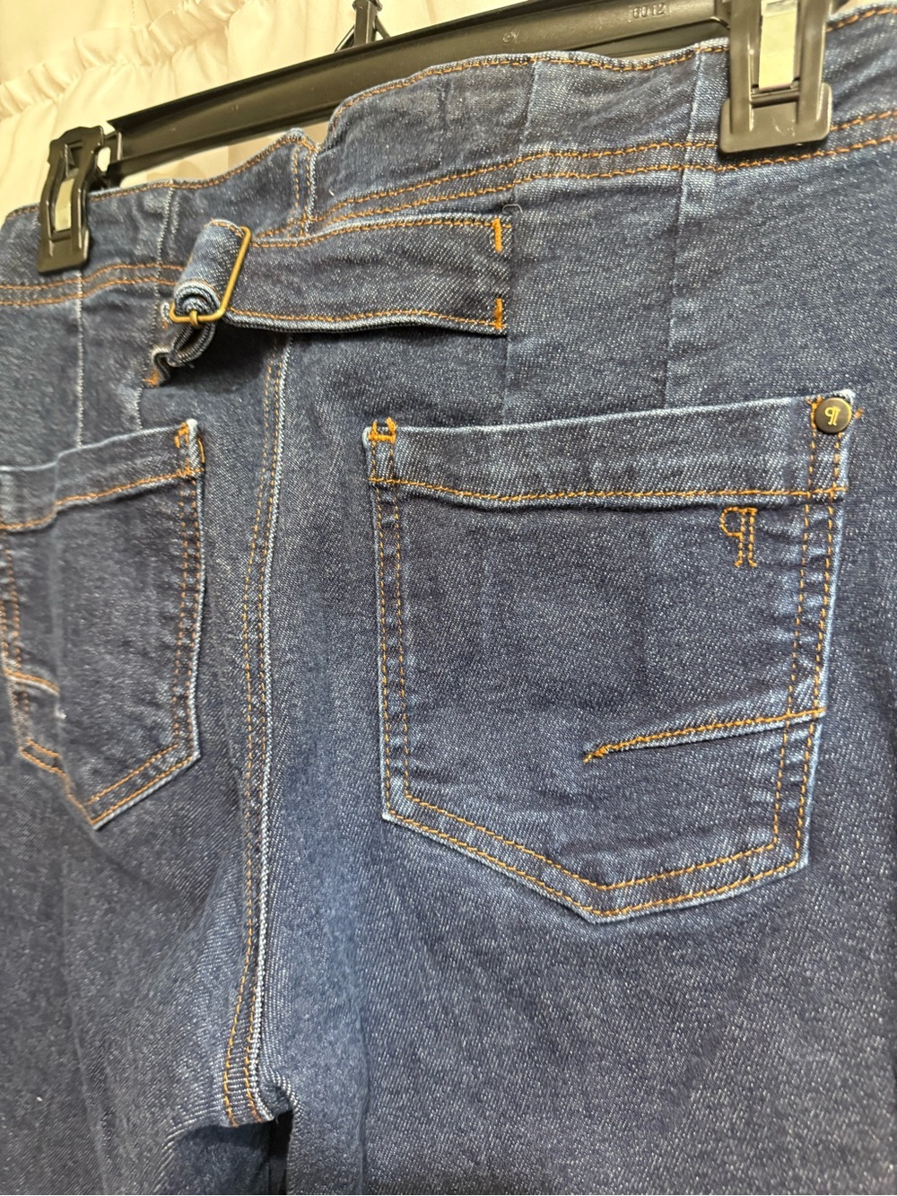 The Kit Cropped High-Rise Wide-Leg Utility Trousers by Pilcro- Dark Blue - Picture 6 of 11